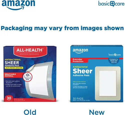 Vista 2 de Amazon Basic Care Vendajes adhesivos transparentes, almohadilla antiadherente extra grande y cómoda, para todo tipo de piel, 30