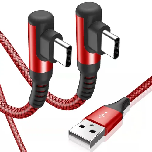 Vista 17 de sweguard Cable de carga USB tipo C en ángulo recto [2 unidades, 1.5 pies] 3.1A cable trenzado de nailon para iPhone 17, 16, 15 Pro Max Plus, iPhone