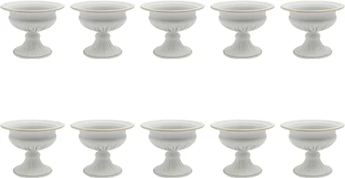 Vista 41 de Juego de 10 portavelas de metal dorado de 10.2 pulgadas de alto, florero, arreglo floral, candelabro, candelabro, portavelas para bodas, fiestas