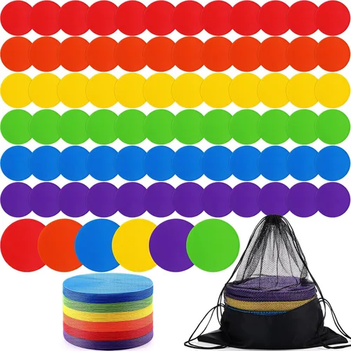 Vista 9 de Marcadores de punto de piso de TPE Tinideya para gimnasio, puntos planos antideslizantes, marcador de punto de baile para deportes de gimnasio
