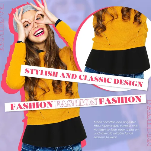 Vista 7 de 11 piezas ajustables en capas falsas superior inferior barrido mini falda camisa extensores longitud media falda dividida para mujeres niñas