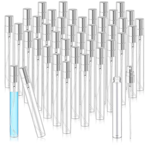 Vista 8 de Zhehao 1 mini botellas de spray de 0.2 fl oz de vidrio transparente para perfume, atomizador de perfume de niebla fina, portátil, recipientes vacíos
