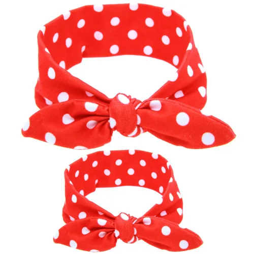 Vista 4 de Bodermincer Juego de 6 diademas de 6 colores para mamá y yo, banda para el pelo, diademas con nudo de lazo, accesorios para el pelo del bebé, 6
