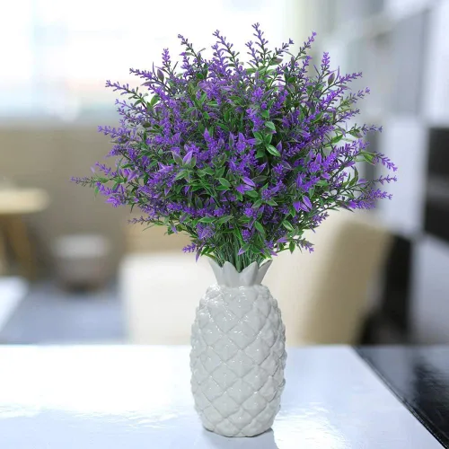 Vista 6 de GREENRAIN 8 ramilletes de flores artificiales de lavanda púrpura (1#Purple)