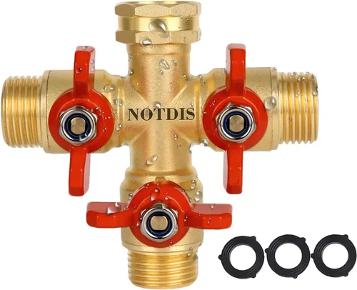 Vista 10 de Válvula de cierre de manguera de jardín de latón con diseño de flujo completo - Conector GHT de servicio pesado de 3/4", mango de acero inoxidable