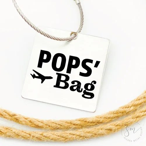 Vista 7 de Papa's Bag Luggage Tag Personalized Luggage Tag Personalized Name Traveler Traveling Gift Luggage Tag Plane Grandpa Bag Find Luggage Gramps Gift