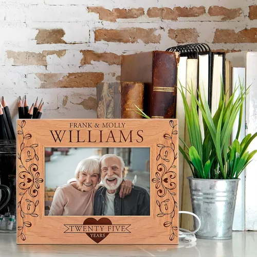 Vista 6 de Regalos de aniversario para él, ella – Marcos de fotos de amor personalizados para parejas con nombre – 4 x 6 – Regalos de San Valentín