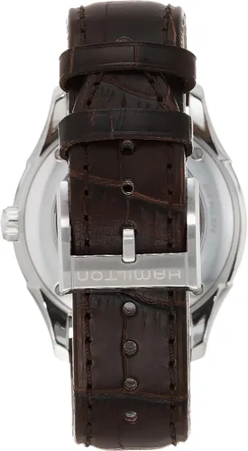 Vista 3 de Hamilton Reloj Jazzmaster suizo automático caja de 1.575 in, esfera beige, correa de cuero marrón (Modelo H32475520), Beige, Classic