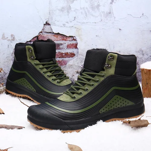 Vista 9 de ulogu Men's Snow BootsWaterproof Insulated Fur Lined BootiesLightweight Winter Shoes