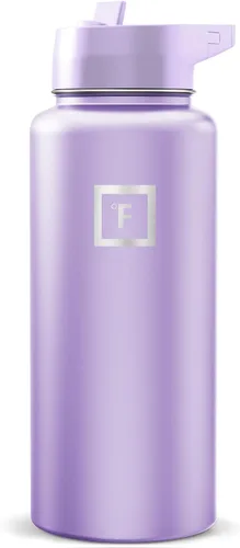 Vista 55 de IRON °FLASK Botella de agua de boca ancha de 32 onzas con pajita Aurora