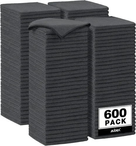 Vista 23 de AIDEA - Paño de limpieza de microfibra negro, 12 unidades, trapos de limpieza absorbentes de 12 x 12 pulgadas Microfiber Towels for Cars Lint Free