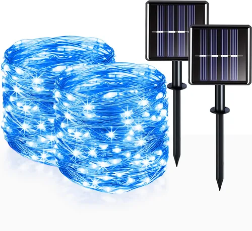 Vista 12 de suddus Cadena de luces solares de hiedra, 33 pies, 100 enredaderas LED con Ivy