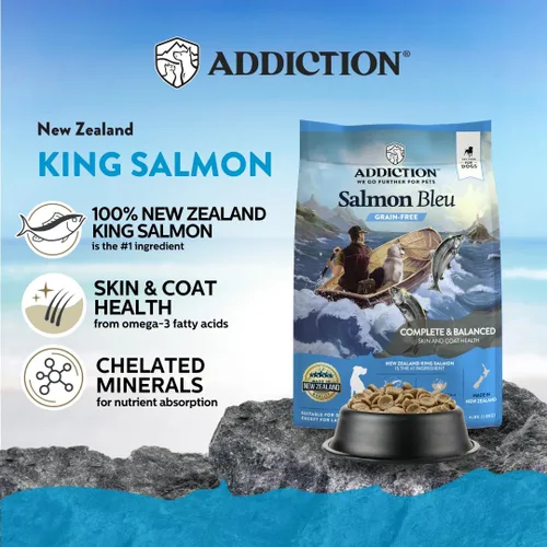 Vista 2 de Addiction Salmon Bleu - Alimento seco para perros sin granos, rico en prebióticos para apoyar la piel, el pelaje y la salud cognitiva, receta