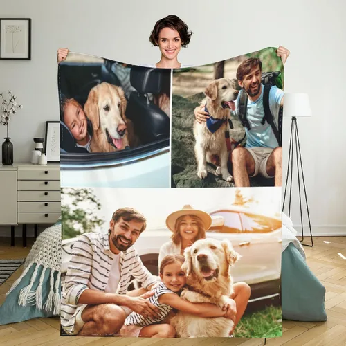 Vista 24 de Manta personalizada con texto de fotos, manta personalizada con mis propias fotos, manta conmemorativa personalizada para madres para mamá, papá