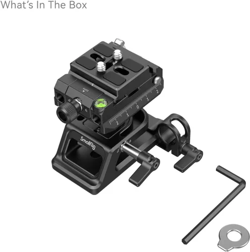 Vista 3 de SmallRig Placa de montaje para abrazadera de liberación rápida Arca-Swiss y placa inferior para tipo Manfrotto con montaje de abrazadera de varilla