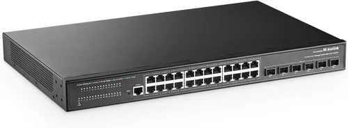 Vista 8 de MokerLink Switch Ethernet de 4 puertos 2.5G con SFP 2x10G, 4 puertos Base-T de 2.5G compatibles con 10/100/1000Mbps, conmutador de red sin