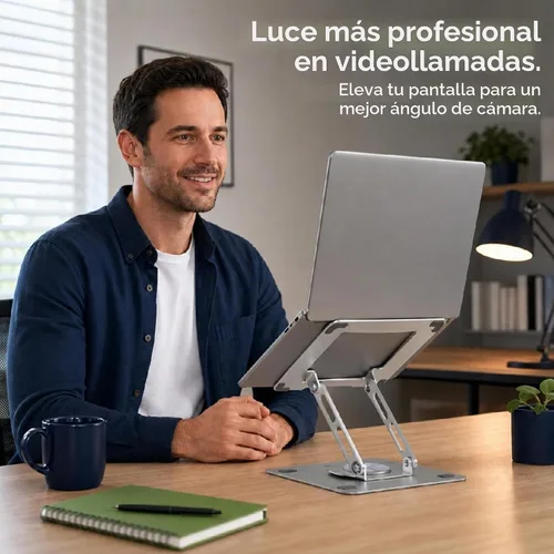 Vista 5 de Uncaged Ergonomics Soporte giratorio para computadora portátil, soporte ajustable para iPad para escritorio con rotación de 360°, soporte portátil