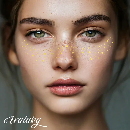 Vista 4 de 24 piezas de tatuajes faciales con purpurina facial, parches de maquillaje con purpurina corporal, parches de manchas brillantes, accesorios
