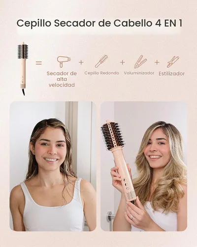 Vista 2 de AIMIKE HyperFlow - Cepillo secador de pelo de alta velocidad, secador de pelo de un solo paso y voluminizador, cepillo redondo de aire caliente
