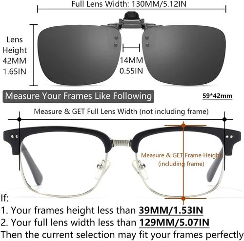 Vista 4 de CAXMAN Gafas de sol con clip no polarizadas sobre gafas graduadas