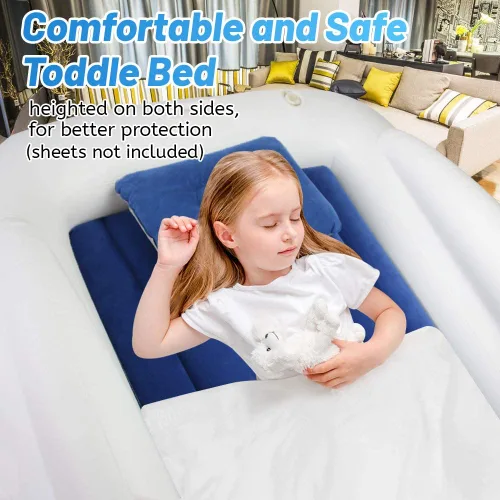 Vista 4 de USHMA Cama de viaje para niños pequeños, cama inflable portátil para niños Colchón de aire para niños Cama de viaje para niños, colchón inflable