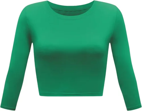 Vista 11 de Camiseta corta para mujer, cuello redondo, manga 3/4, casual, Y2K, linda camiseta corta para yoga