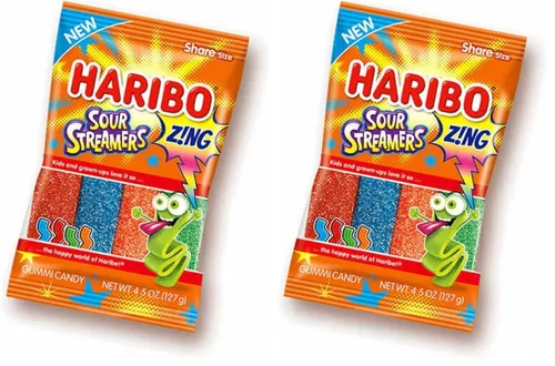 Vista 2 de Haribo Caramelos de goma, serpentinas ácidas, 4.5 onzas