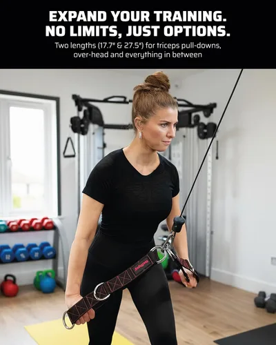 Vista 7 de THEFITGUY - Correas de extensión de cable para accesorios de máquina de cables y gimnasio (par) Multifunctional heady-duty straps with 5 length