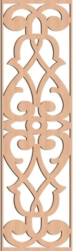 Vista 139 de 9 3/8"W x 24 3/8"H x 1/4"T Bellaire Decorativos Paneles de pared de madera calado, abedul