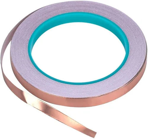 Vista 4 de Bullet Face Emi cinta de hoja de cobre conductiva de doble lado de 1/2 pulgada x 21.8 yardas, para blindaje contra interferencias electromagnéticas