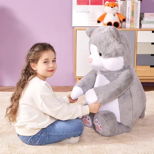 Vista 7 de IKASA Juguete de Peluche de Gato Gigante, Gatito Grande Lindo de 30", Juguetes Suaves Jumbo Enormes, Peluche Esponjoso Gordito de Gran
