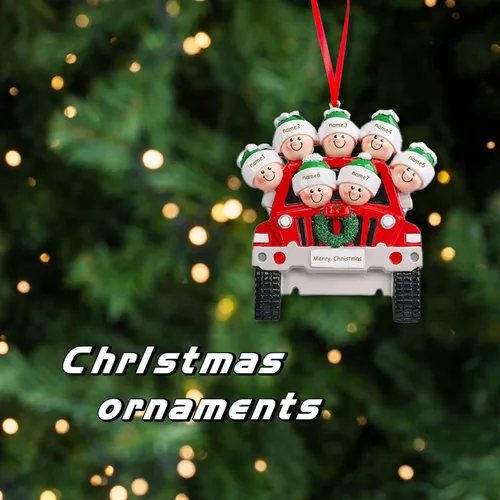 Vista 4 de Adorno personalizado para árbol de Navidad, familia de 2 nombres, adorno de Navidad con nombre personalizado para la familia (2 nombres)