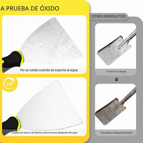 Vista 5 de DEKEones Raspadores de masilla, cuchillo de espátula de 1.5 pulgadas, herramienta raspadora de metal para acabado de paneles de yeso, raspado