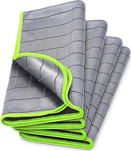 Vista 20 de Airlab - Toallas de microfibra para coche, paño de limpieza para secado, color negro y gris Thick Plush Auto Detailing Super Absorbent for