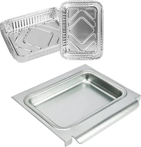 Vista 12 de Uniflasy Bandeja de Grasa con Bandeja Colectora y Forro de Papel Aluminio Universal Compatible con Nexgrill, Dynaglo, Cuisinart, Charbroil, Kenmore