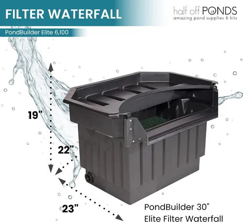 Vista 5 de HALF OFF PONDS PondBuilder Elite 6,100 GPH Kit de estanque de bomba sumergible con revestimiento de estanque de goma EPDM de 25 x 30 pies