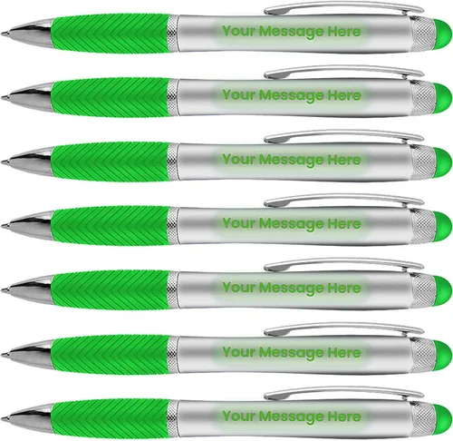 Vista 16 de Bolígrafos personalizados, paquete de 80 grabados láser sin granel, bolígrafo de 3 pulgadas, lápiz óptico y área personalizada con luz, nombre