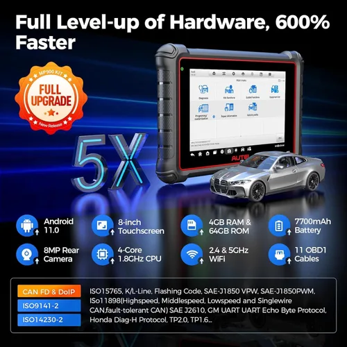 Vista 8 de Kit de escáner Autel MaxiPRO MP900E 2026: funciona como kit MP900-BT MS906 Pro MP808BT Pro con kit de adaptador 11 no OBDII, DoIP CAN-FD, servicio