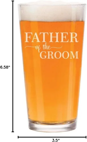Vista 2 de MIP Vaso de cerveza de 16 oz para regalar al padre del novio