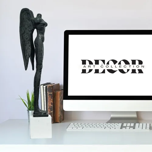 Vista 4 de Estatua de ángel sin cabeza de metal famoso de 20 pulgadas en pedestal blanco para exhibición del museo y decoración del hogar