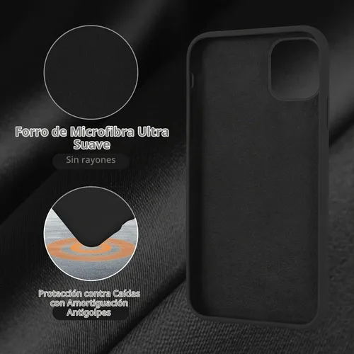 Vista 5 de Cordking Funda diseñada para iPhone 11, funda de silicona ultradelgada a prueba de golpes con [forro de microfibra suave antiarañazos], 6.1 Negro