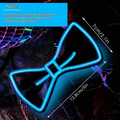 Vista 2 de Hercicy Halloween Carnival LED Light up Bow Tie for Women Men Azul