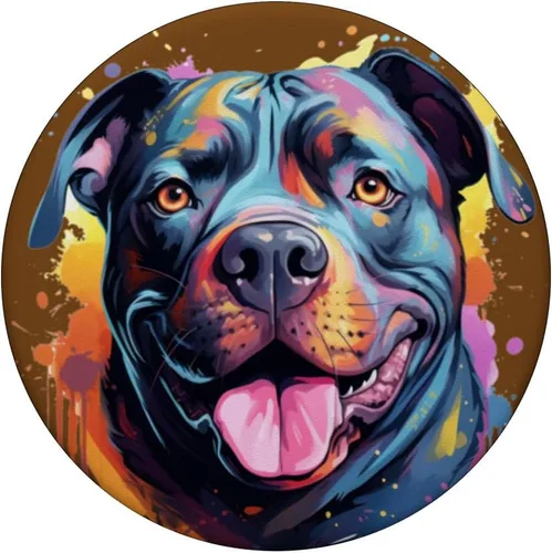 Vista 3 de American Bully Portrait Arte de retrato en color PopSockets Standard PopGrip