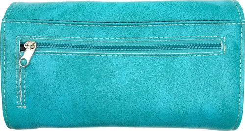 Vista 4 de Zelris Butterfly Flower Season Bordado mujeres Crossbody muñeca Trifold Wallet