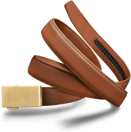 Vista 85 de Mission Belt Cinturón de trinquete de cuero para mujer, colección de cuero de 1.181 in oro/cuero negro