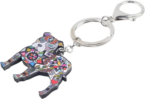 Vista 2 de BONSNY Llavero de perro Pit Bull para mujer, regalo, bolso, joyería
