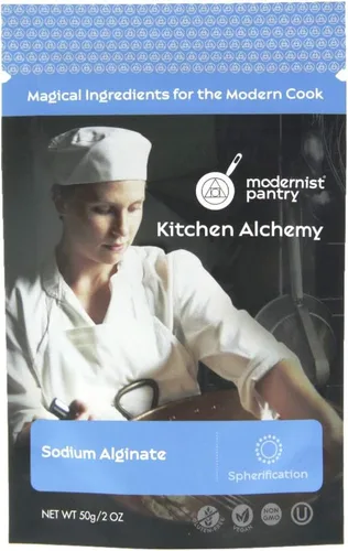 Vista 2 de Paquete de alginato de sodio y lactato de calcio no modificado genéticamente, apto para veganos, certificación OU Kosher, 4 oz