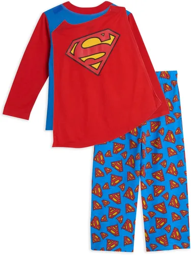 Vista 3 de DC Comics Justice League Superman Batman - Conjunto de pijama de 3 piezas para niños pequeños y grandes