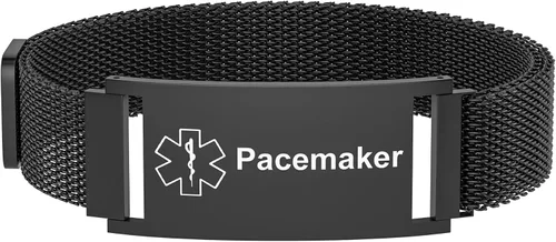Vista 11 de Pulsera de alerta médica para mujeres y hombres, pulsera ajustable con identificación de alerta médica para epilepsia diabética D.N.R marcapasos