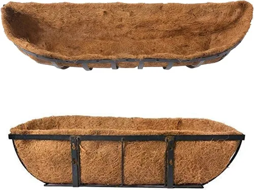 Vista 4 de Coco Liners para cajas de ventana, revestimiento de fibra de coco, (48 pulgadas) de revestimiento de coco para maceteros, revestimientos de coco
